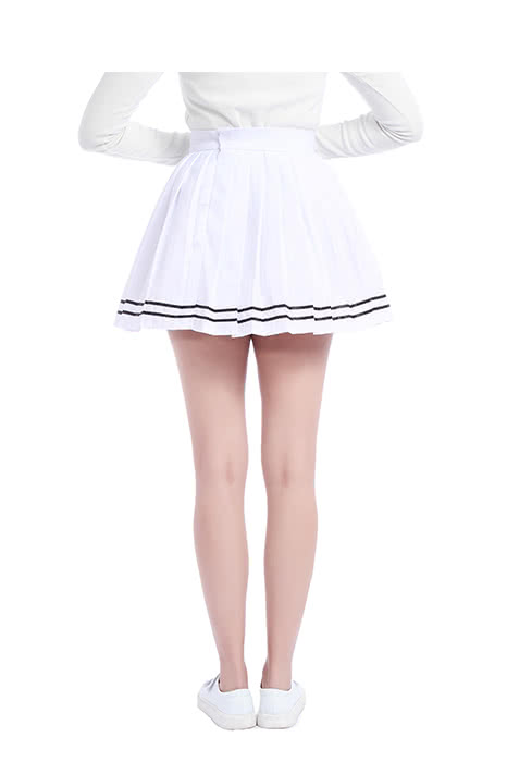 Japan High School Girl Solid Sweet Pleated Skirt Dress