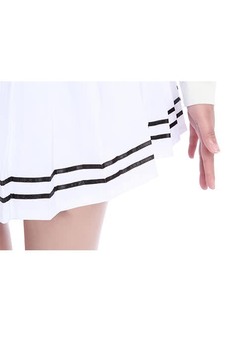 Japan High School Girl Solid Sweet Pleated Skirt Dress