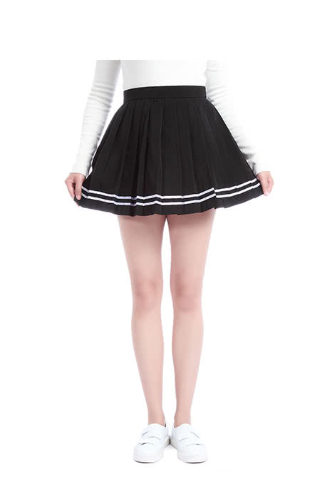 Japan High School Girls Uniforms Solid Pleated Mini Skirts Dress