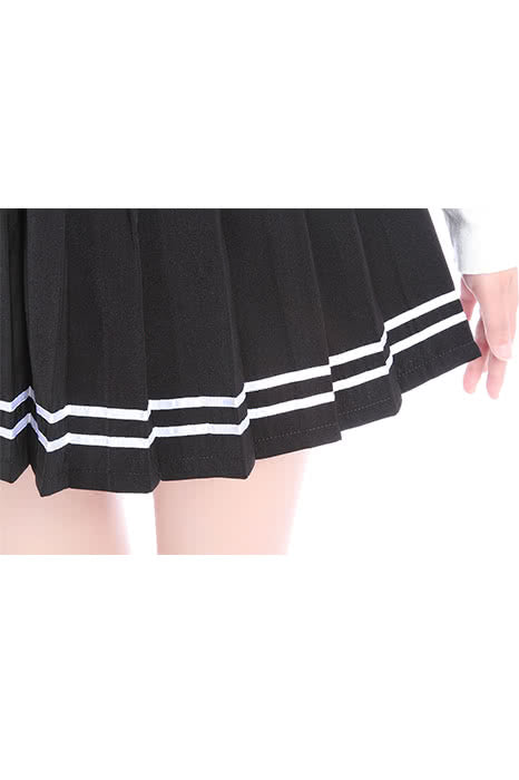 Japan High School Girls Uniforms Solid Pleated Mini Skirts Dress