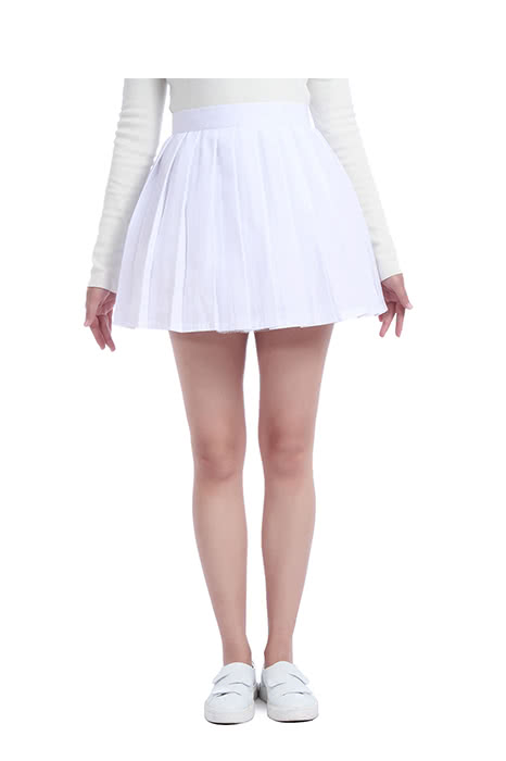 Women Mini School Uniform Pleated Skirt Dress