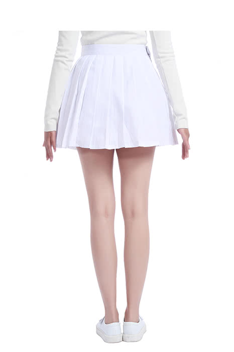 Women Mini School Uniform Pleated Skirt Dress