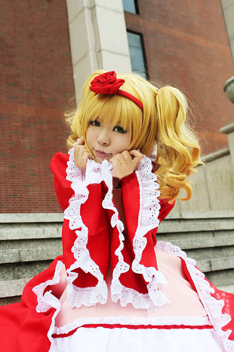 Lovely Princess Red Sweet Grace Black Bulter Elizabeth Cosplay Costume