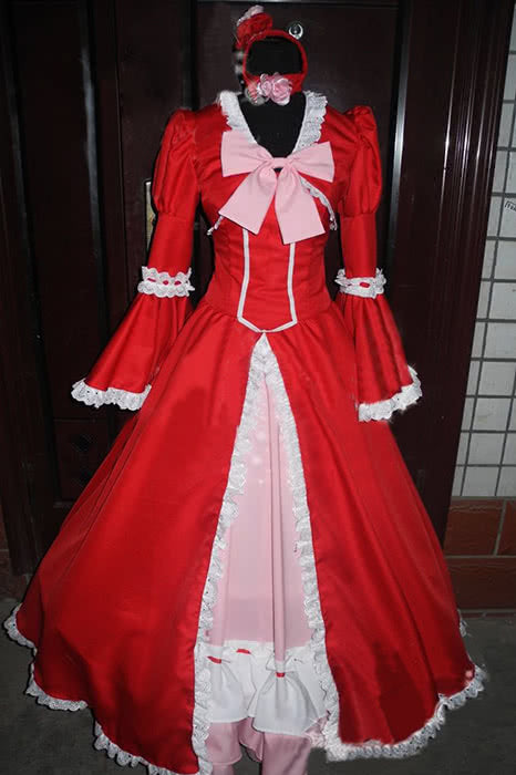 Lovely Princess Red Sweet Grace Black Bulter Elizabeth Cosplay Costume