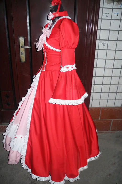 Lovely Princess Red Sweet Grace Black Bulter Elizabeth Cosplay Costume