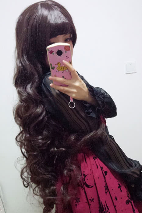 100cm Long Fashion Wigs Brown Wavy Hair For Women