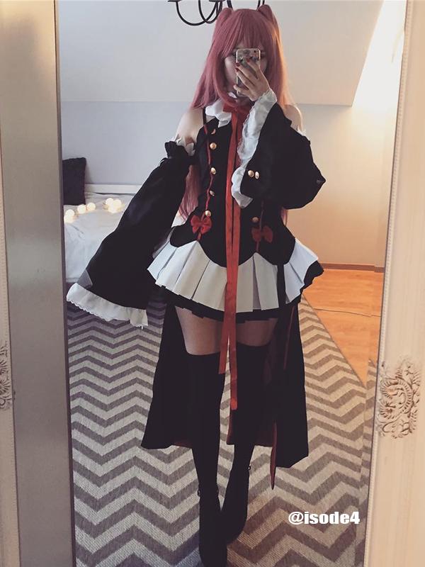 115cm Long Pink Seraph of the End Krul Tepes Cosplay Wig
