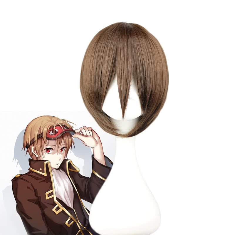 30CM Gintama Okita Sougo Short Dark Brown Cosplay Wigs