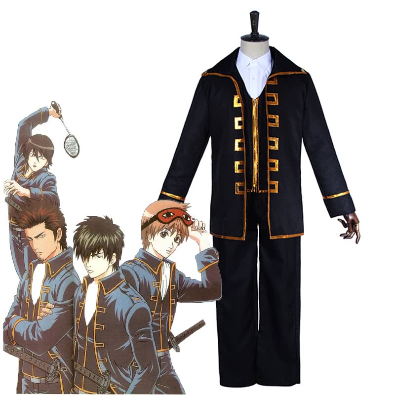 Gintama Toushirou HijikataSougo Okita  Uniform Black Cosplay Costumes