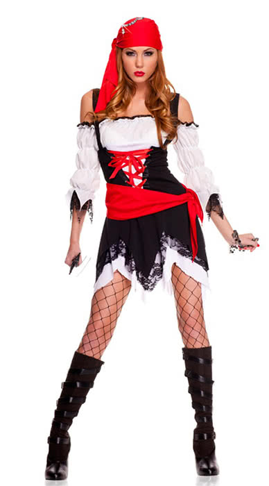 Sexy Suspenders Pirate Helloween Costume Lingerie Outfits Cosplay