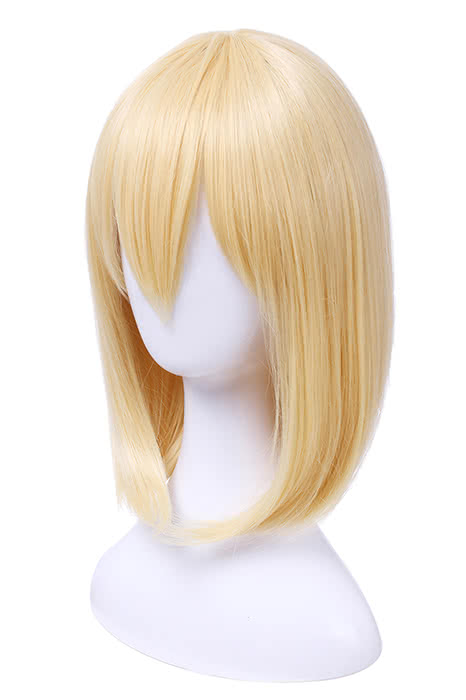 35cm short Bob cosplay wig Attack on Titan Amin Arnold milk golden hair