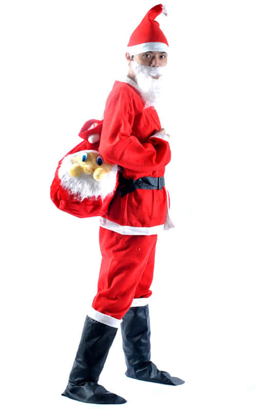 Christmas Santa Claus Costume With The Beard So Smart