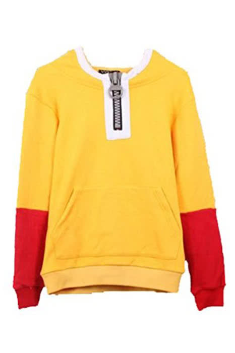One Punch Man Saitama Zipper Hoodie Sweater Cosplay Costumes