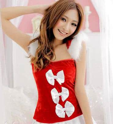 short sleeve dress Christmas costume for girls party uniform strapless sundress