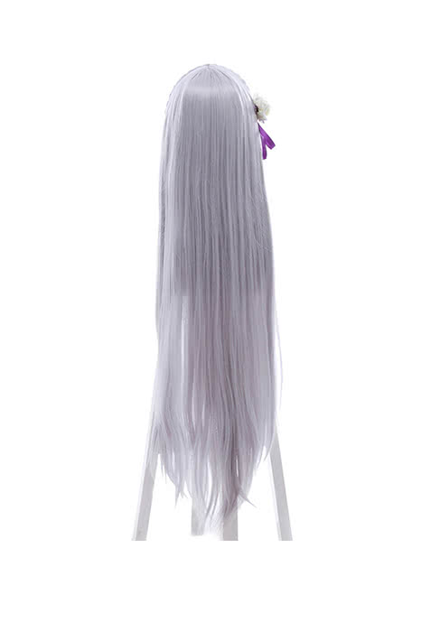 Re:ZERO -Starting Life in Another World Emilia Synthetic Anime Long Grey Cosplay Wigs