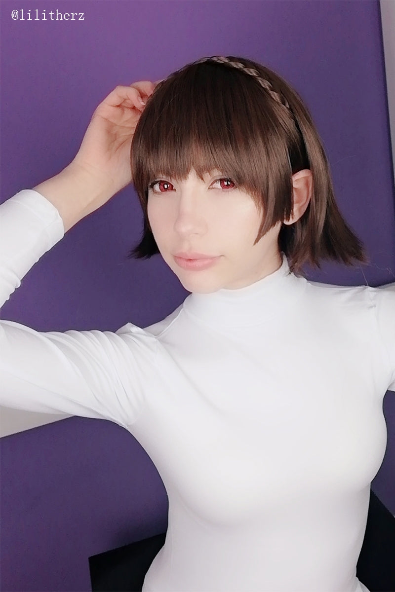 Persona 5 Makoto Niijima Short Bloden Game Cosplay Man Wigs