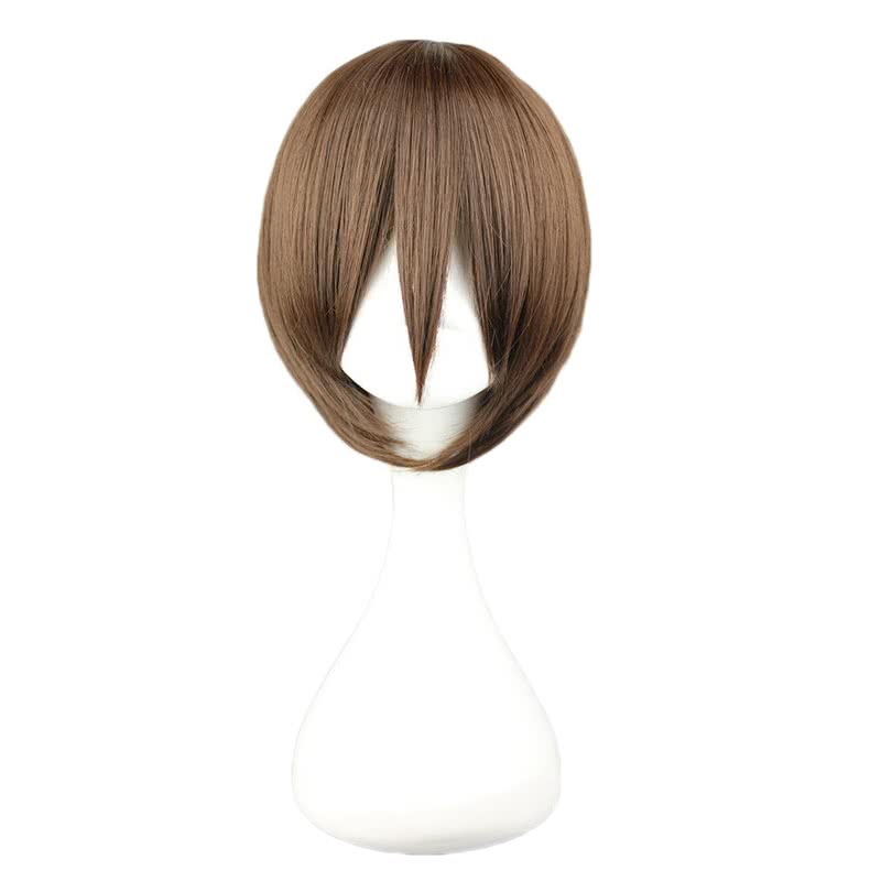 30CM Gintama Okita Sougo Short Dark Brown Cosplay Wigs