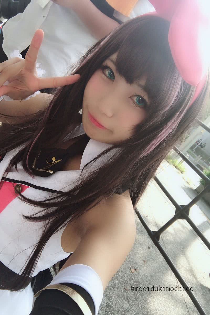 65cm Long Kizuna AI Cosplay Wigs Black and Pink Woman Wigs