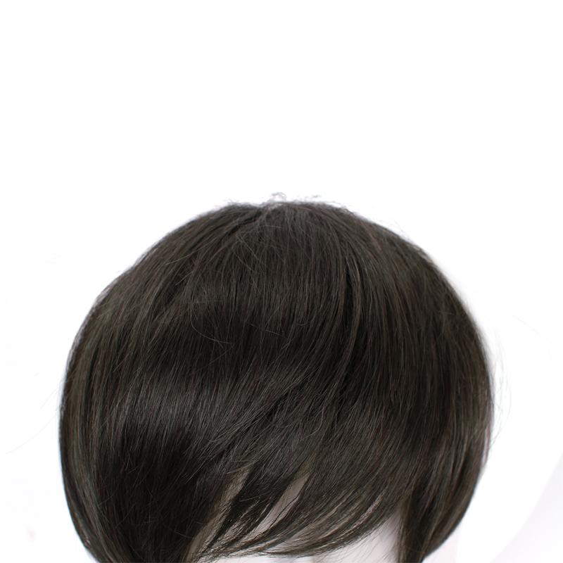 25cm Short Fashion Wig Black Straight Men Hair