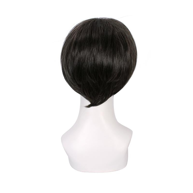 25cm Short Fashion Wig Black Straight Men Hair