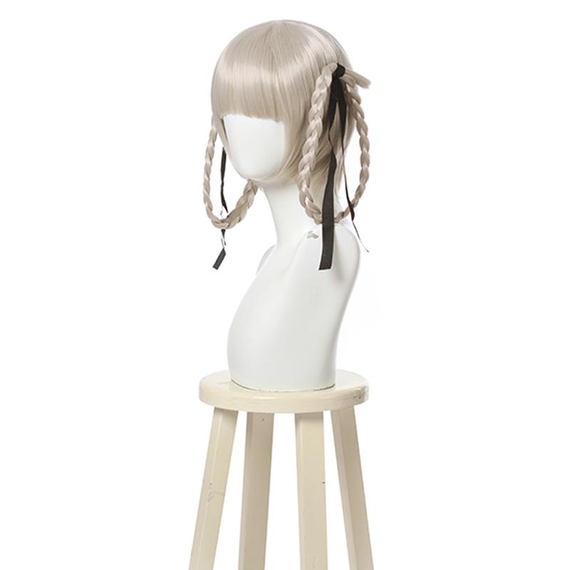28cm Kakegurui Momobami Kirari Synthetic Silver Cosplay Wigs