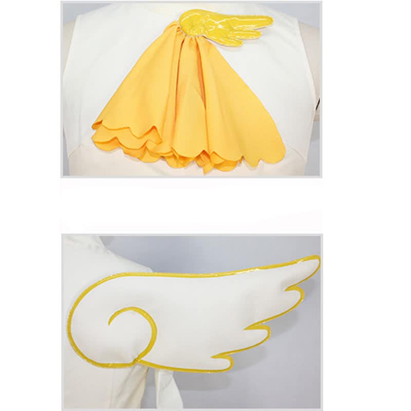Cardcaptor Sakura Sakura Kinomoto Shapeshift Yellow Dress Cosplay Costumes