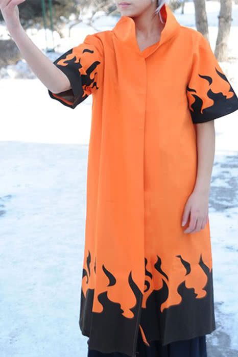 Anime Naruto 6th Hokage Cosplay Costumes Outfit Uzumaki Naruto Cloak