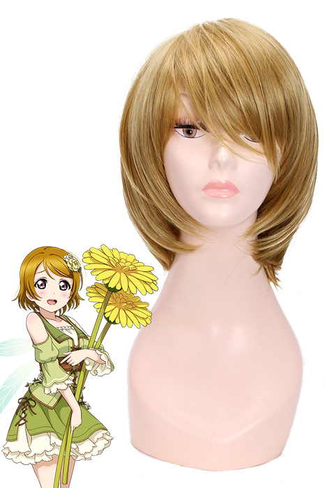 Love Live! Hanayo Koizumi Golden Short Cosplay Wigs Straight BOB Women Full Hair