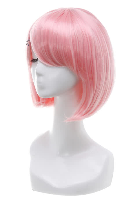 Life In A Different World From Zero Rem Short Bob Straight Pink Anime Female Cosplay Wigs