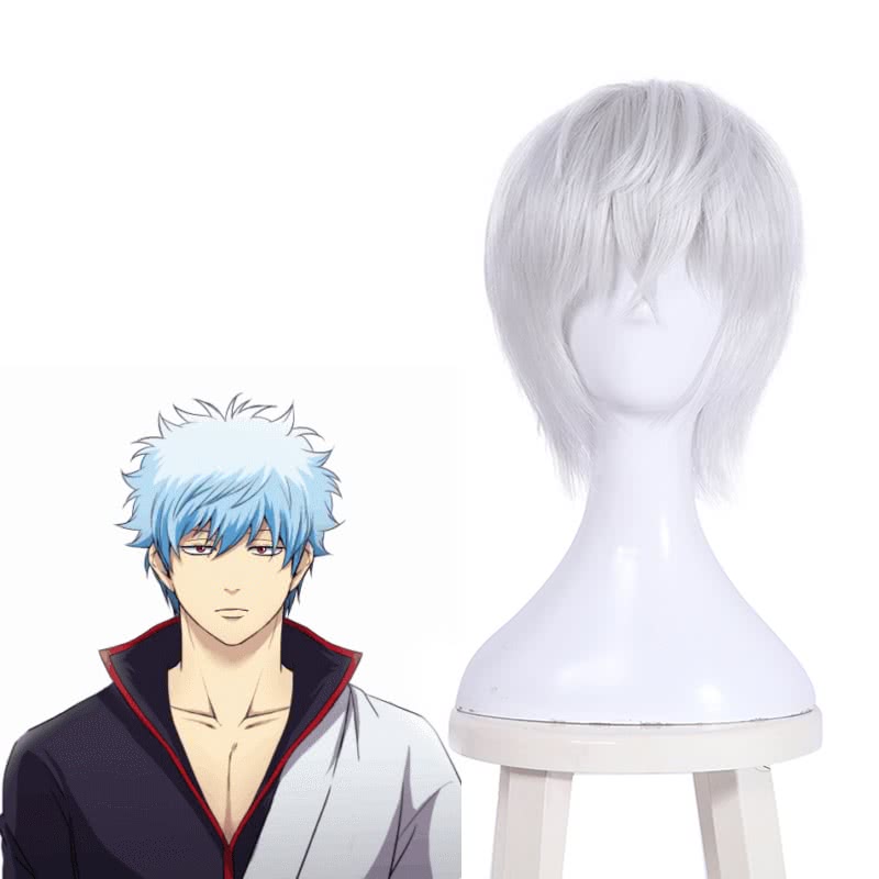 30cm Short Silver White Sakata Gintoki Gintama Cosplay wigs