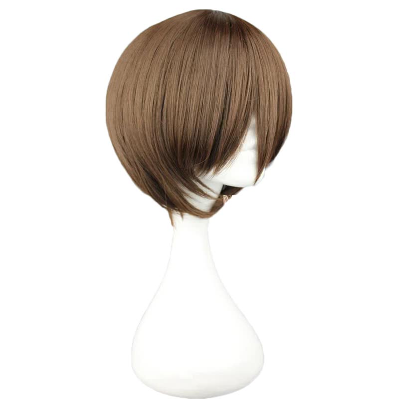30CM Gintama Okita Sougo Short Dark Brown Cosplay Wigs