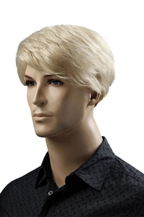 25cm Short Fashion Wig Blonde 100% Kanekalon Synthetic Man Hair