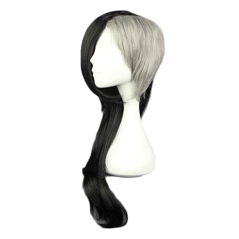 80cm long Tokyo Ghoul Uta Female Black Mixde White Cosplay Wig