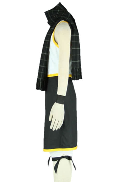 Fairy Tail Natsu Dragneel Cosplay Costume Black And White Suit