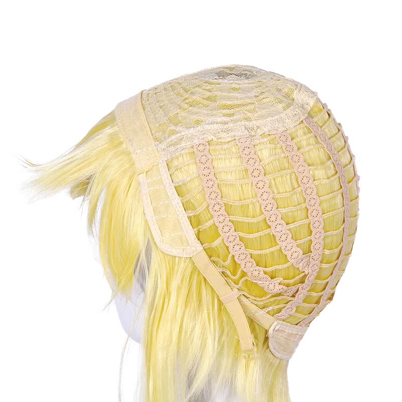 45cm Kakegurui Saotome Meari Synthetic Yellow Cosplay Wigs