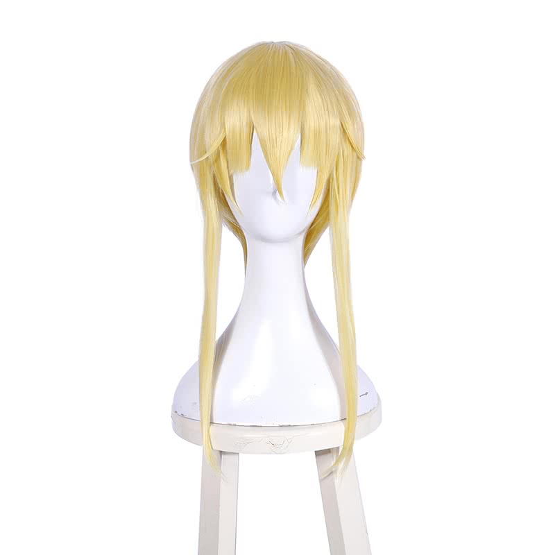45cm Kakegurui Saotome Meari Synthetic Yellow Cosplay Wigs