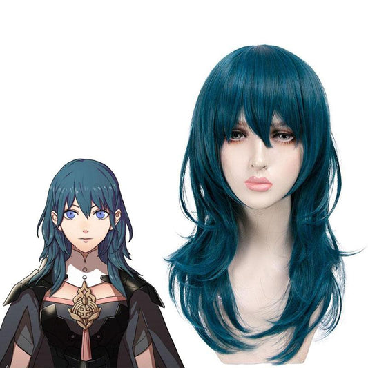 50cm Fire Emblem Three Houses Byleth Blue Long Cosplay Wigs