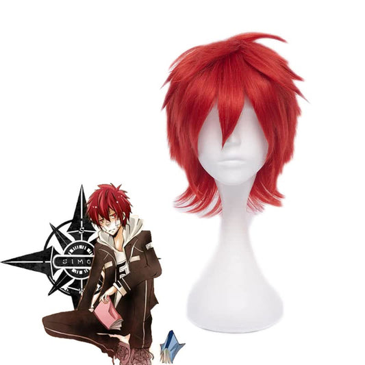 30cm Red Hitman Robern Kozato Enma Cosplay Wig