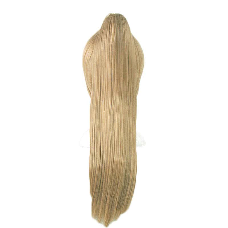 Gintama Okita Sougo Flax Brown Clip Ponytail Female Cosplay Wigs
