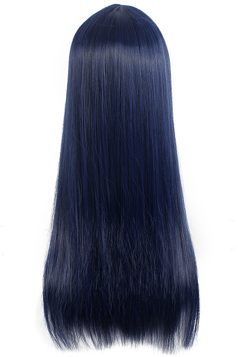 Bobo Bang Shione Togawa Long Straight Blue Black Female Cosplay Wig