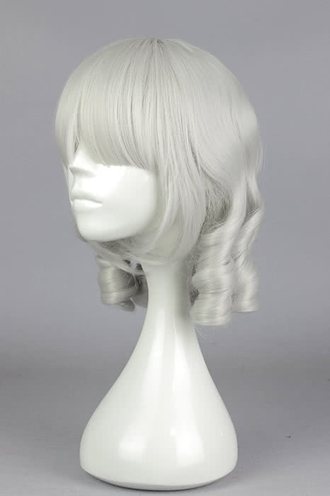 33cm Silvery White Curly LOL Annie Cosplay Wig