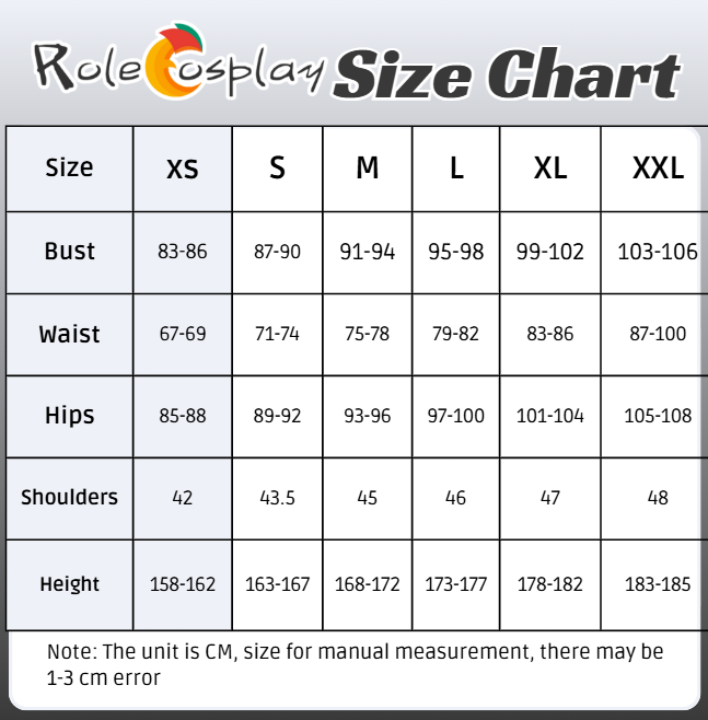Demon Slayer Tokitou Muichirou Male Uniform Cosplay Costume SIze chart