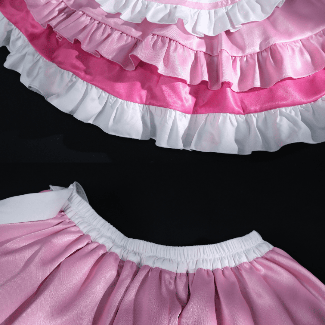 Dorothy Maid Roleplay Pleated Skirt Details Elastic Waist Close-up