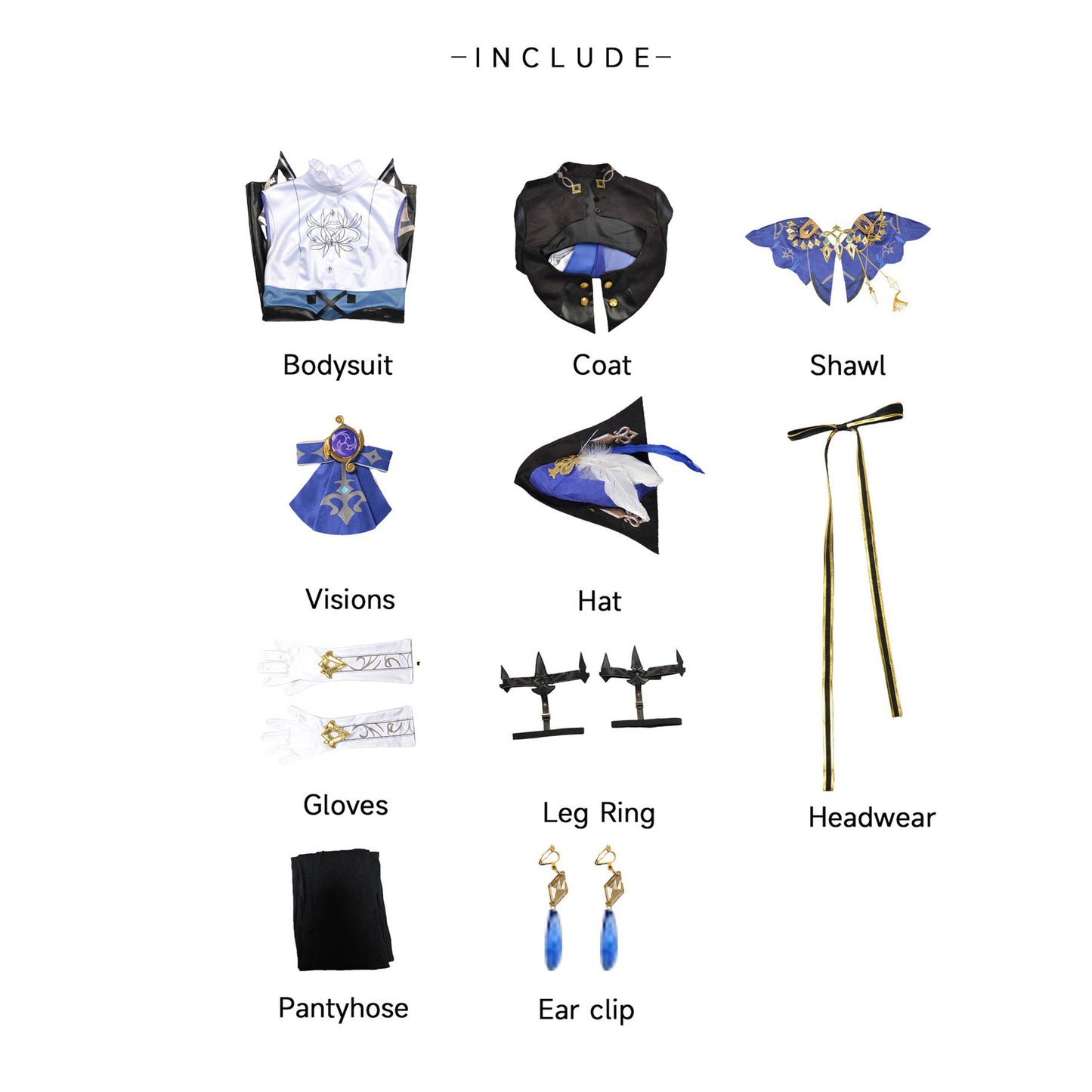 Genshin Impact Clorinde Fontaine Cosplay Costume