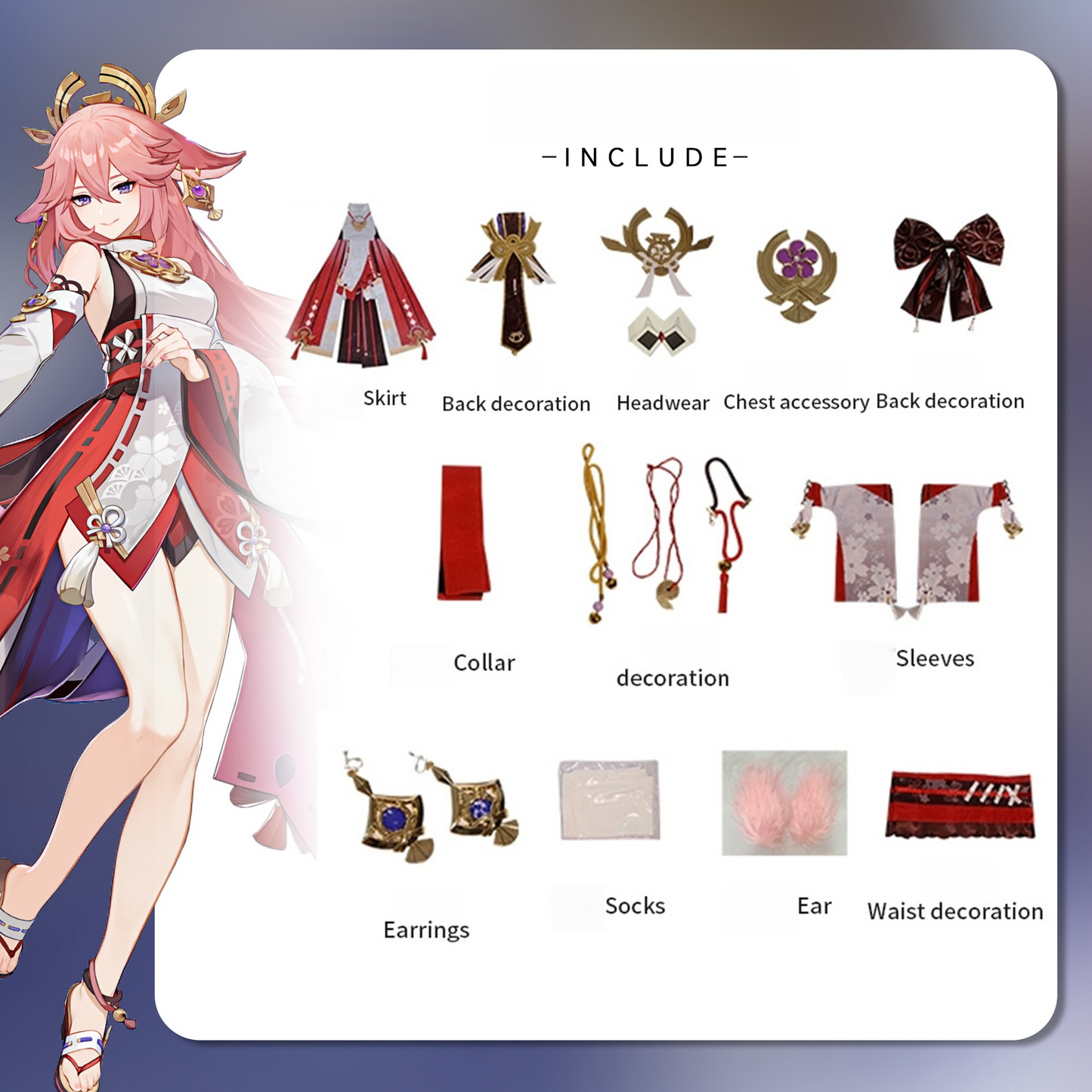 Genshin Impact Guuji Yae Miko Cosplay Costume 14