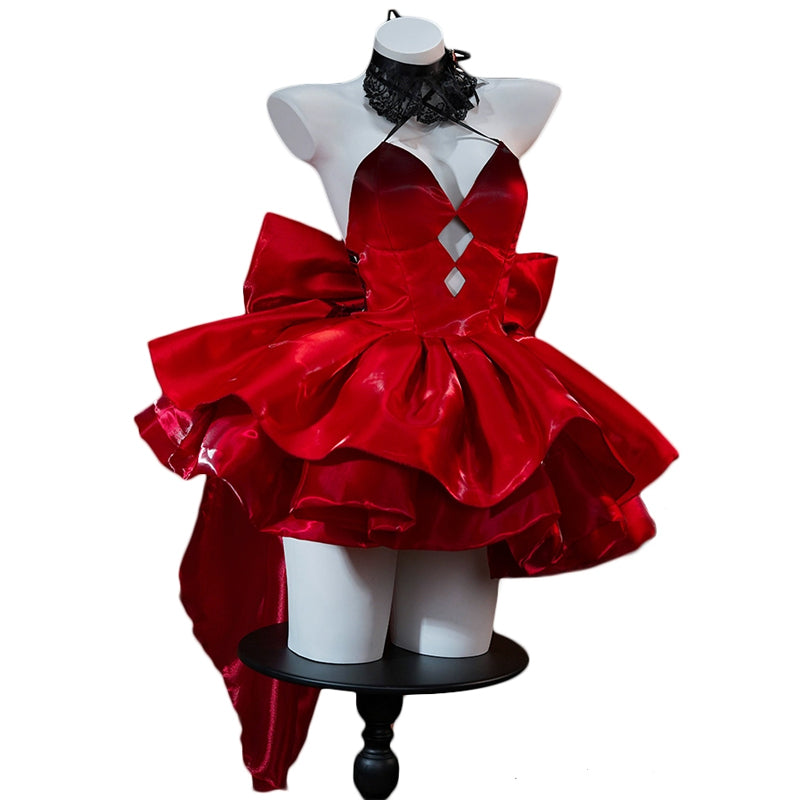 NIKKE x EVA Asuka Cosplay Elegant Red Dress Costume