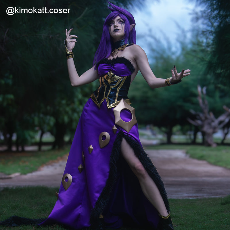 【Ready To Ship】Rolecosplay Fallen Angel Morgana Cosplay Costume LOL Outfit