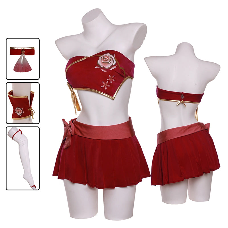 Rolecosplay FFXIV Moonfire Faire Swimsuit Red Summer Cosplay Look