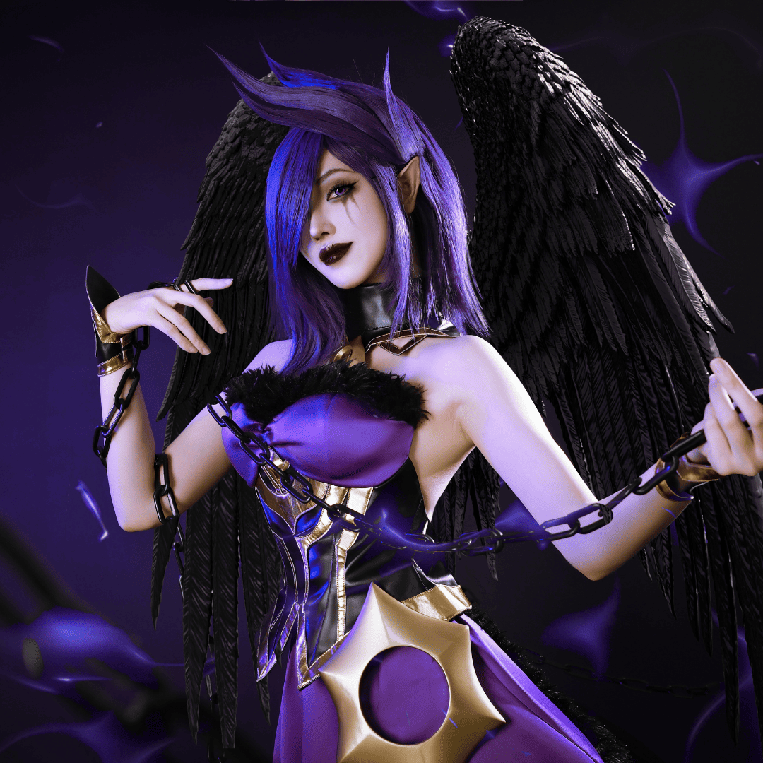 Rolecosplay Fallen Angel Morgana Cosplay Costume LOL Outfit