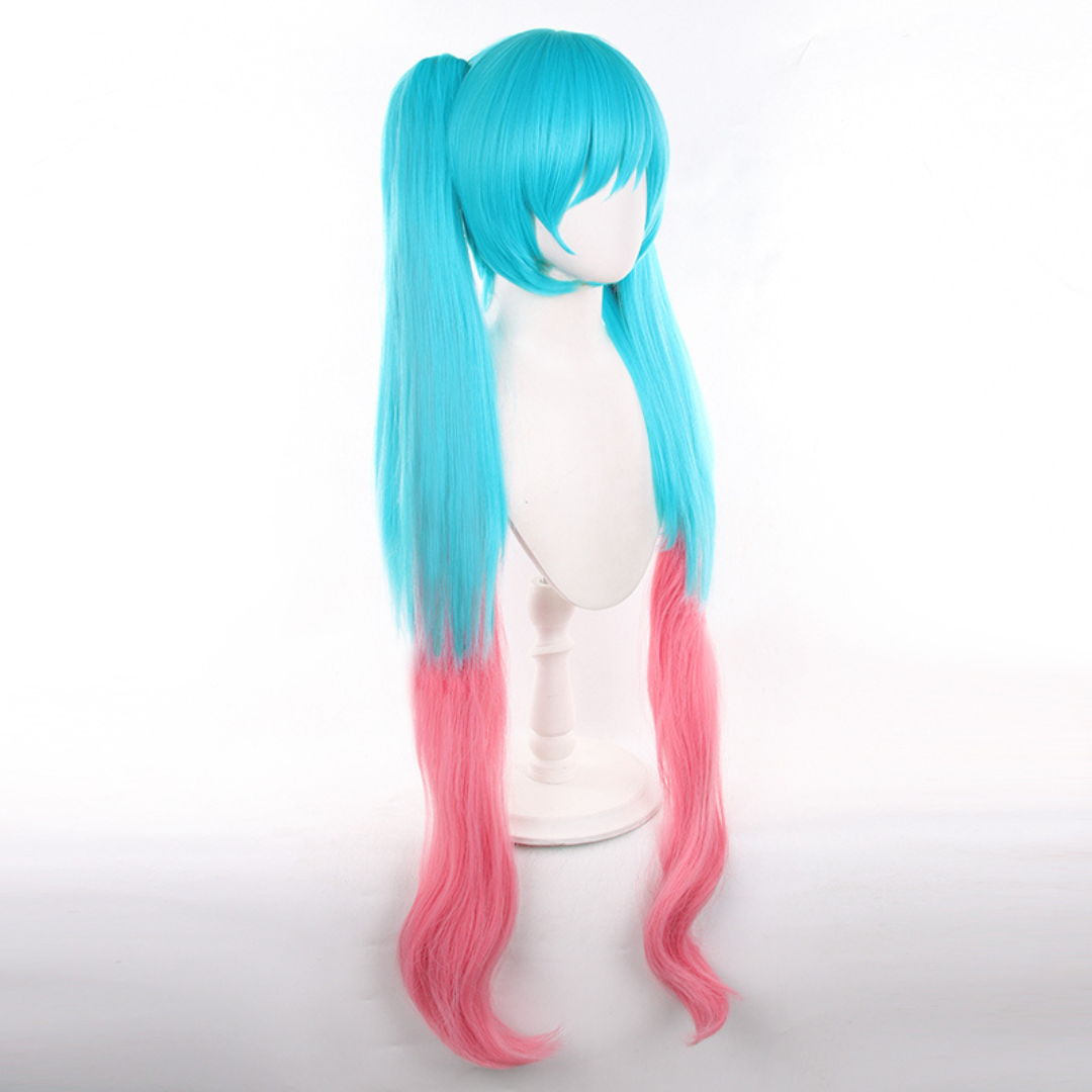 Rolecosplay Fortnite Hatsune Miku Pink Mix Blue Cosplay Wig
